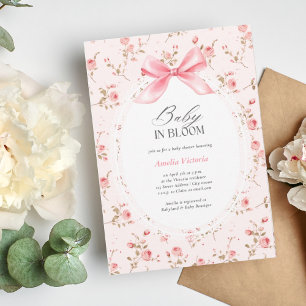 Baby in Bloom Coquette Waterverf Baby shower Kaart