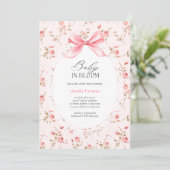 Baby in Bloom Coquette Waterverf Baby shower Kaart (Staand voorkant)