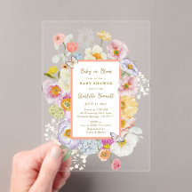 Baby in Bloom Coral & Peach Floral Baby shower