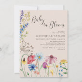 Baby in Bloom Country Wildflower Baby shower Kaart (Voorkant)