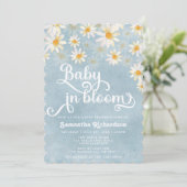 Baby in Bloom Daisy Baby shower Uitnodiging (Staand voorkant)