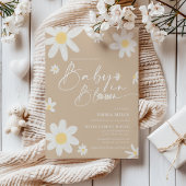 Baby in Bloom Daisy Beige Baby shower Uitnodiging
