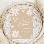Baby in Bloom Daisy Beige Baby shower Uitnodiging