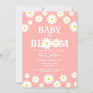 Baby in Bloom Daisy Bloemenroze Baby shower Kaart
