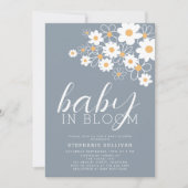 Baby in Bloom Daisy Blue Baby shower Kaart (Voorkant)