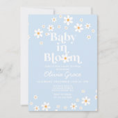 Baby in Bloom! Daisy bord blauw Baby shower Kaart (Voorkant)
