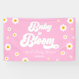 Baby in Bloom Daisy Flower Floral Pink Baby shower Spandoek