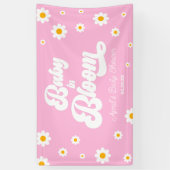 Baby in Bloom Daisy Flower Floral Pink Baby shower Spandoek (Verticaal)