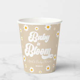 Baby in Bloom Daisy Flower Floral Tan Baby shower Papieren Bekers
