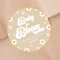 Baby in Bloom Daisy Flower Floral Tan Baby shower