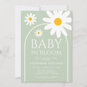 Baby in Bloom Daisy Green Baby Shower Kaart (Voorkant)