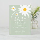 Baby in Bloom Daisy Green Baby Shower Kaart (Staand voorkant)