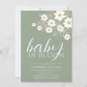 Baby in Bloom Daisy Groen Baby shower Kaart (Voorkant)