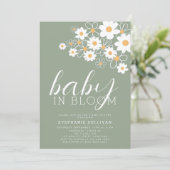 Baby in Bloom Daisy Groen Baby shower Kaart (Staand voorkant)