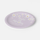 Baby in Bloom Daisy lila Baby shower Papieren Bord (Gekanteld)