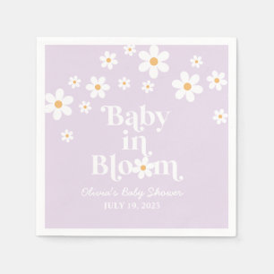Baby in Bloom Daisy lila Baby shower Servet