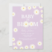 Baby in Bloom Daisy Lila Paarse Boho Baby shower Kaart (Voorkant)