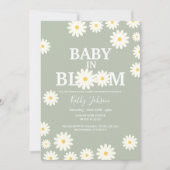 Baby in Bloom Daisy Olive Groen Baby shower Kaart (Voorkant)