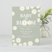 Baby in Bloom Daisy Olive Groen Baby shower Kaart (Staand voorkant)