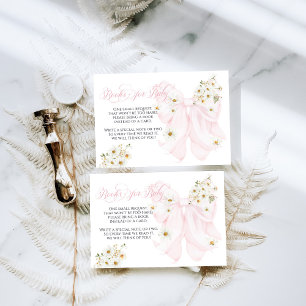 Baby in Bloom Daisy Pink Bow Girl Baby shower Informatiekaartje
