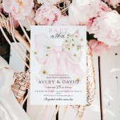 Baby in Bloom Daisy Pink Bow Girl Baby shower Kaart