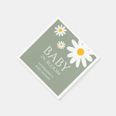 Baby in Bloom Daisy Sage Green Baby Shower  Servet (Hoek)