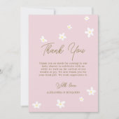 Baby in Bloom Daisy Spring Pink Boho Girl Shower Bedankkaart (Voorkant)