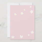 Baby in Bloom Daisy Spring Pink Boho Girl Shower Bedankkaart (Achterkant)