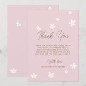 Baby in Bloom Daisy Spring Pink Boho Girl Shower Bedankkaart (Voorkant / Achterkant)