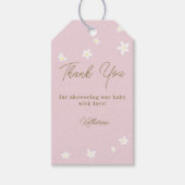 Baby in Bloom Daisy Spring Pink Boho Girl Shower Cadeaulabel (Voorkant)