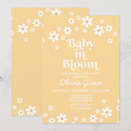 Baby in Bloom Daisy yellow Floral Baby shower Kaart