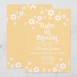 Baby in Bloom Daisy yellow Floral Baby shower Kaart