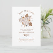 Baby in Bloom Dark Terracotta Boho Bouquet Kaart (Staand voorkant)