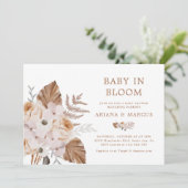 Baby in Bloom Dark Terracotta Boho Bouquet Kaart (Staand voorkant)