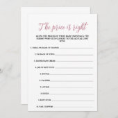 Baby in Bloom De prijs is het juiste spel Programmakaart (Voorkant / Achterkant)