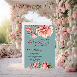 Baby in Bloom Delicate Pink Flower Baby shower Kaart