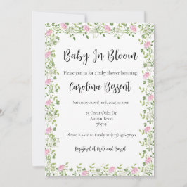 Baby In Bloom - Delicate Pioenrozen Kaart