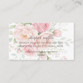 Baby in bloom diaper raffle baby shower game informatiekaartje