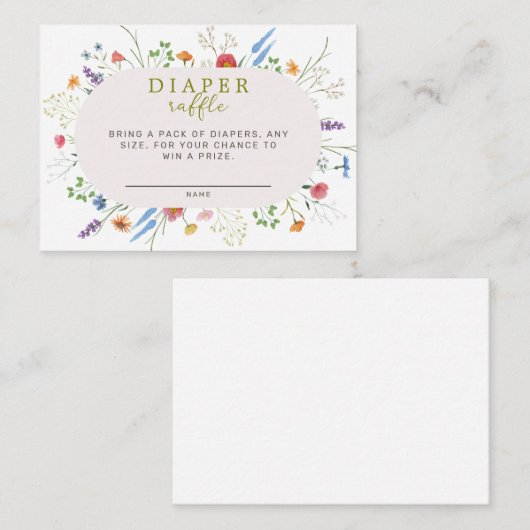 Baby in Bloom Diaper Raffle Enclosure Kaart (Voorkant / Achterkant)