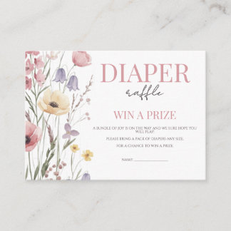 Baby in Bloom Diaper Raffle Wildflowers Informatiekaartje