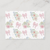 Baby in Bloom Display Douche Roze Bow Baby shower Informatiekaartje (Achterkant)