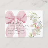 Baby in Bloom Display Douche Roze Bow Baby shower Informatiekaartje (Voorkant)