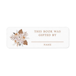 Baby In Bloom Donkere Terracotta Boho Boek Cadeau Etiket