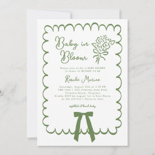 Baby in Bloom Doodle Coquette Boog Roze Baby Borre Kaart