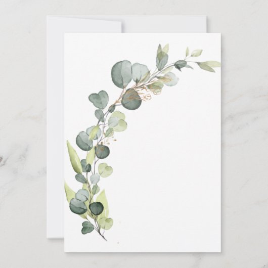 Baby in Bloom Douche Eucalyptus Uitnodigingen (Achterkant)