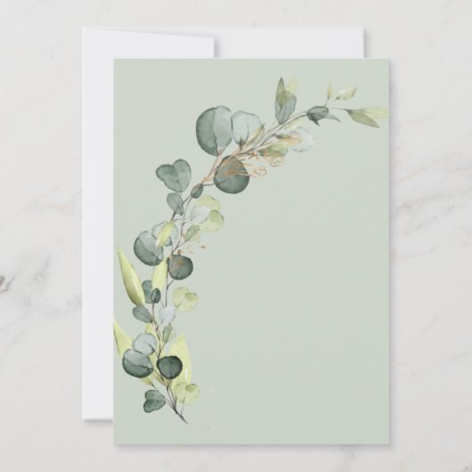 Baby in Bloom Douche Eucalyptus Uitnodigingen (Achterkant)