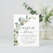 Baby in Bloom Douche Eucalyptus Uitnodigingen (Staand voorkant)
