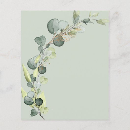 Baby in Bloom Douche Eucalyptus Uitnodigingen (Achterkant)