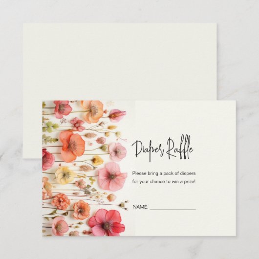 Baby in Bloom douche Luier loterij kaart (Voorkant / Achterkant)