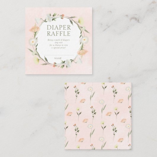 Baby in Bloom Douche Luier Raffle Informatiekaartje (Voorkant / Achterkant)